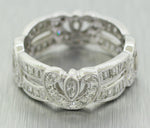 Vintage 1.28ctw Diamond Eternity Band Ring in 18k Solid White Gold