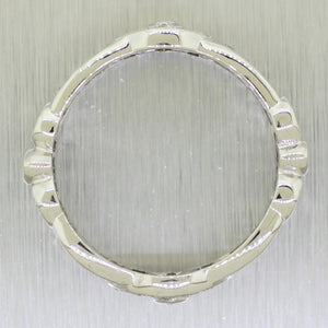 Vintage Estate 18k Solid White Gold 1.28ctw Diamond Eternity Band Ring | Size 7