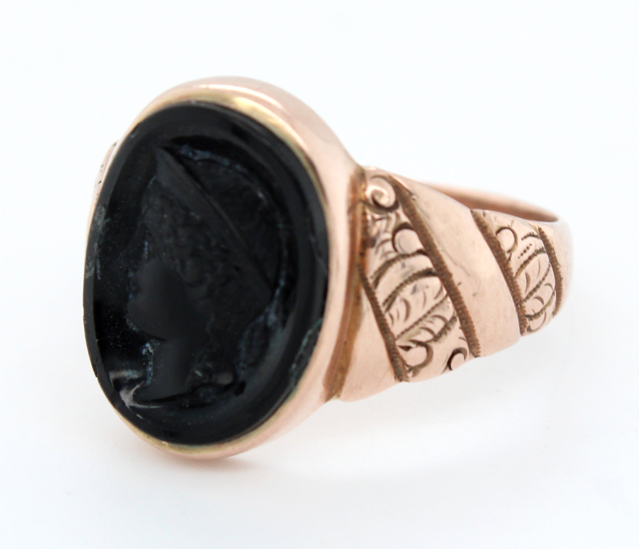 Heavy Roman Set Signet Ring - Onyx – k.fines jewellery