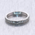 1920's Antique Art Deco Platinum 0.50ctw Diamond Engraved Wedding Band Ring
