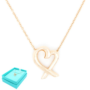 Tiffany & Co. Paloma Picasso 18k Rose Gold Loving Heart Pendant 16" Necklace