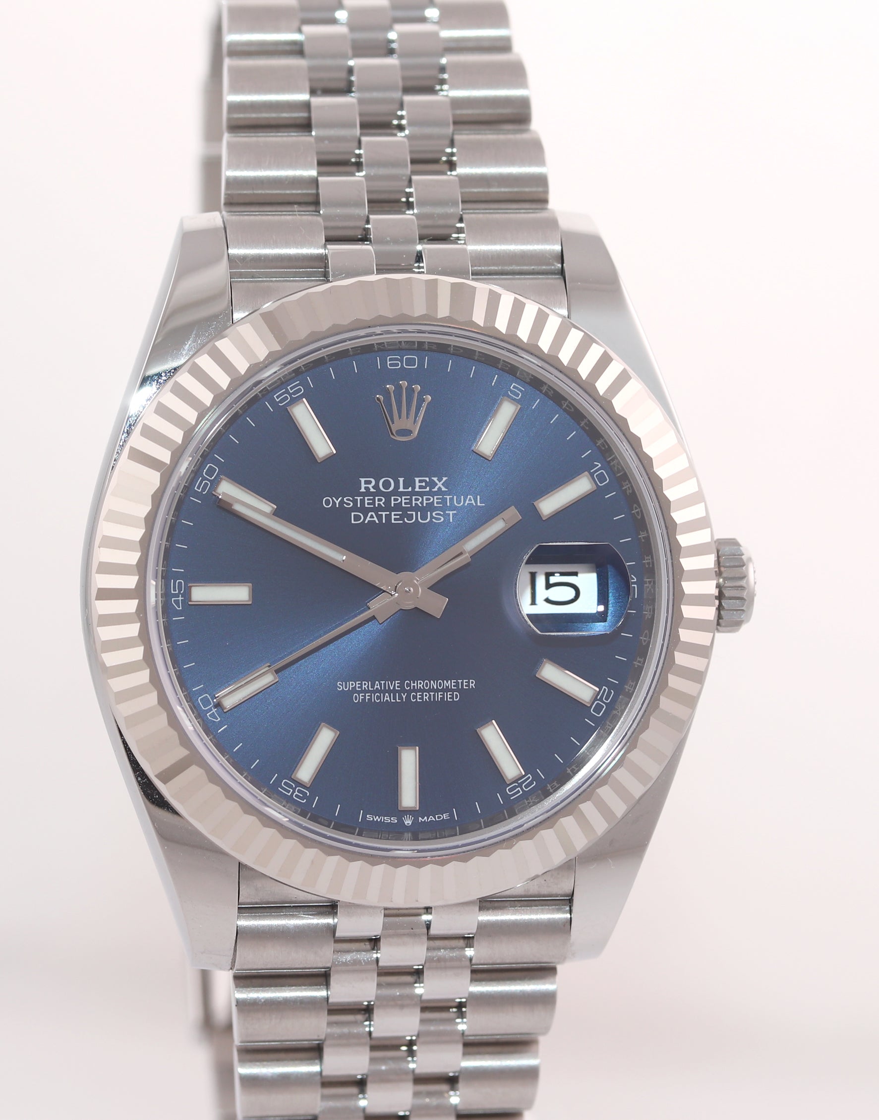 2021 NEW PAPERS Rolex DateJust 41 Blue Stick 126334 Steel Gold Jubilee Watch Box