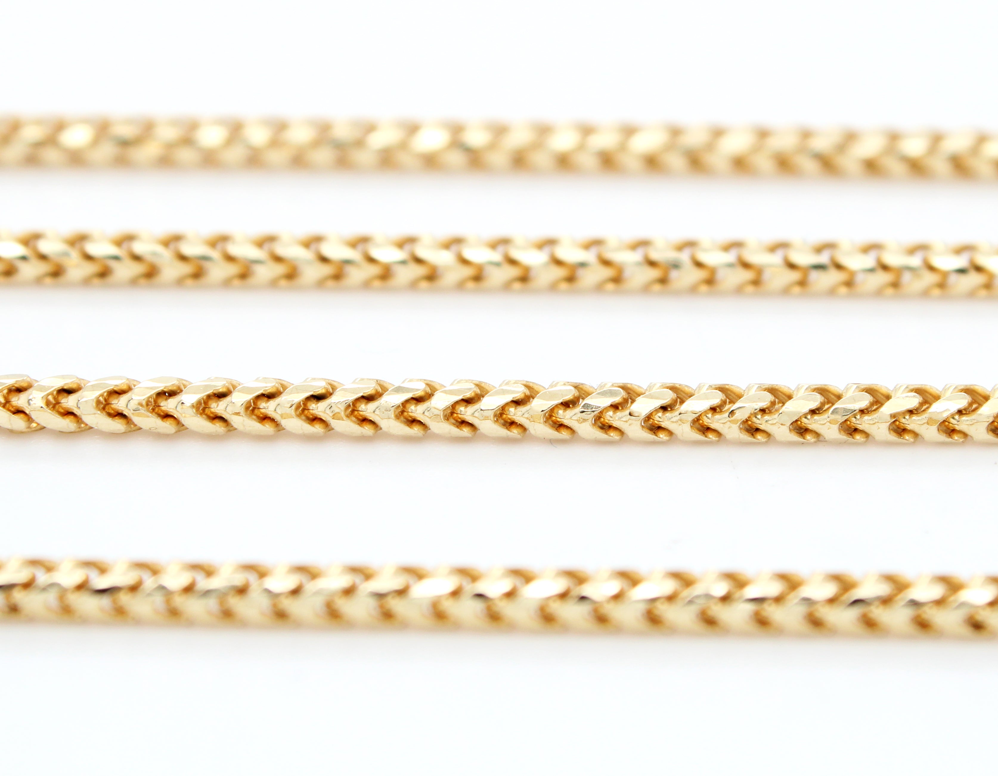 Modern Men's Solid 18k Yellow Gold 2.07mm Wheat Link Chain 20" Necklace 15.1g