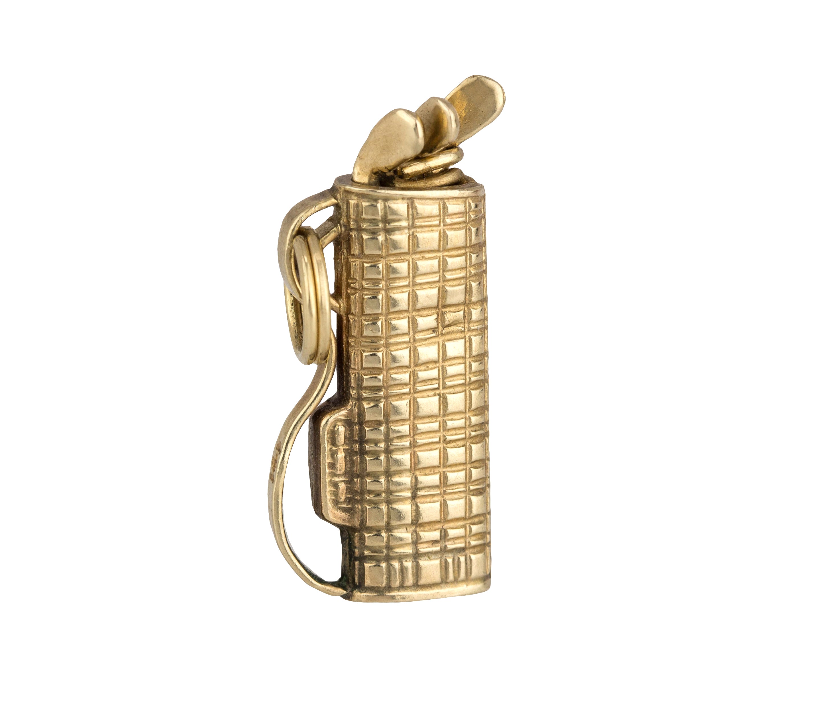 14K Gold Golf Bag with Clubs Charm