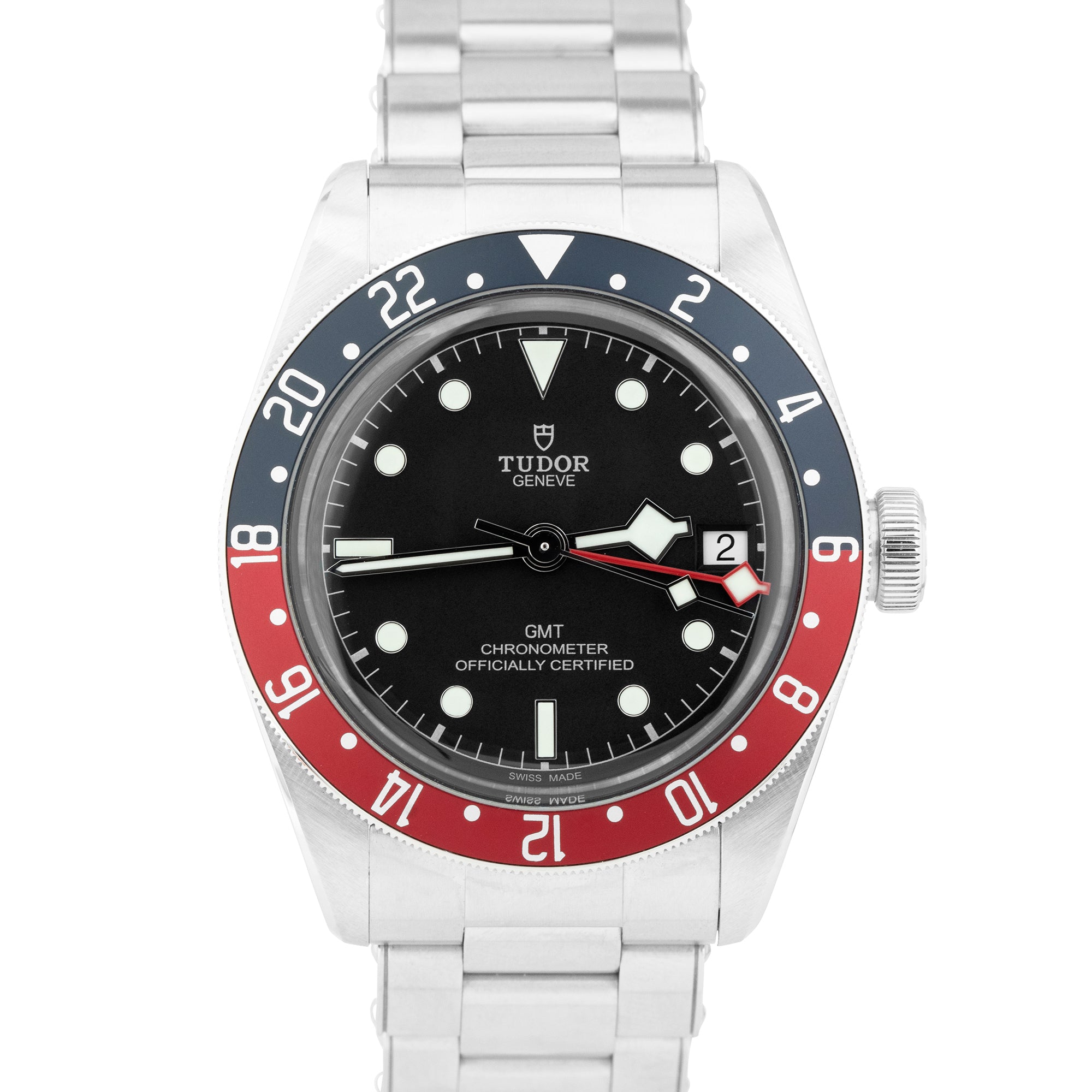 2021 Tudor Black Bay GMT Pepsi 41mm Stainless Steel Black Date Watch 79830RB B+P