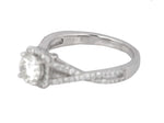 Modern Platinum 0.85ctw Round Brilliant Diamond Split Halo Engagement Ring EGL
