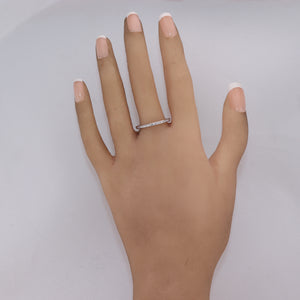 1920s Antique Art Deco 14k White Gold 0.50ctw Diamond Eternity Wedding Band Ring