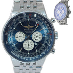 MINT Breitling Navitimer Heritage A35350 Blue Stainless Chronograph 43mm Watch