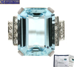 Ladies 18K White Gold 11.26ctw Natural Aquamarine Diamond Cocktail Ring EGL USA