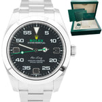 NEW 2021 Rolex Air-King 40mm Green Black Stainless Steel Arabic 116900 Watch B+P