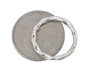 14K White Gold 0.50ctw Diamond 3mm Twisted Infinity Eternity Wedding Band Ring