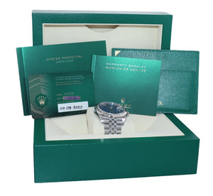 NEW CARD PAPERS Rolex DateJust 41 Azzuro Blue Roman Jubilee Fluted 126334 Watch