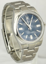 Rolex Oyster Perpetual 41mm BLUE Stainless Oyster Watch 124300 B&P
