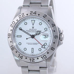Rolex Explorer 2 16570 Steel White Dial Polar GMT 40mm Watch Box