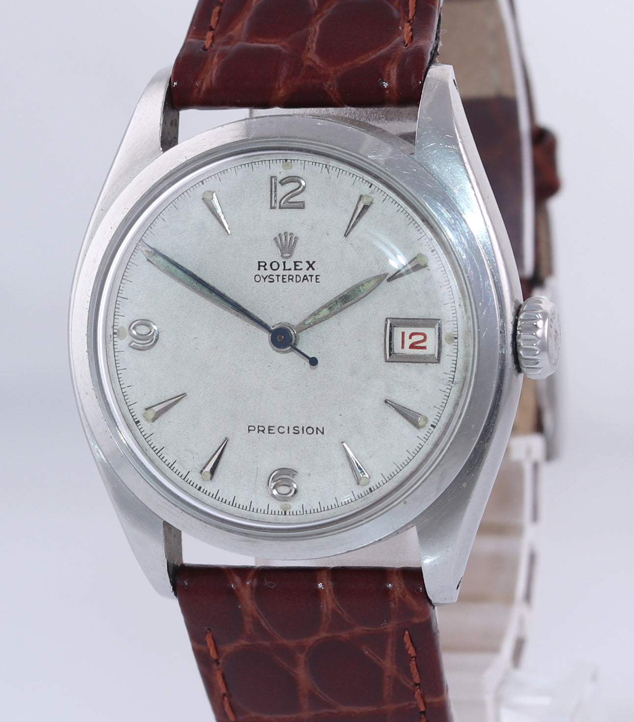 VTG 1962 Rolex Oysterdate Precision Stainless Steel Swiss Manual Watch 6094