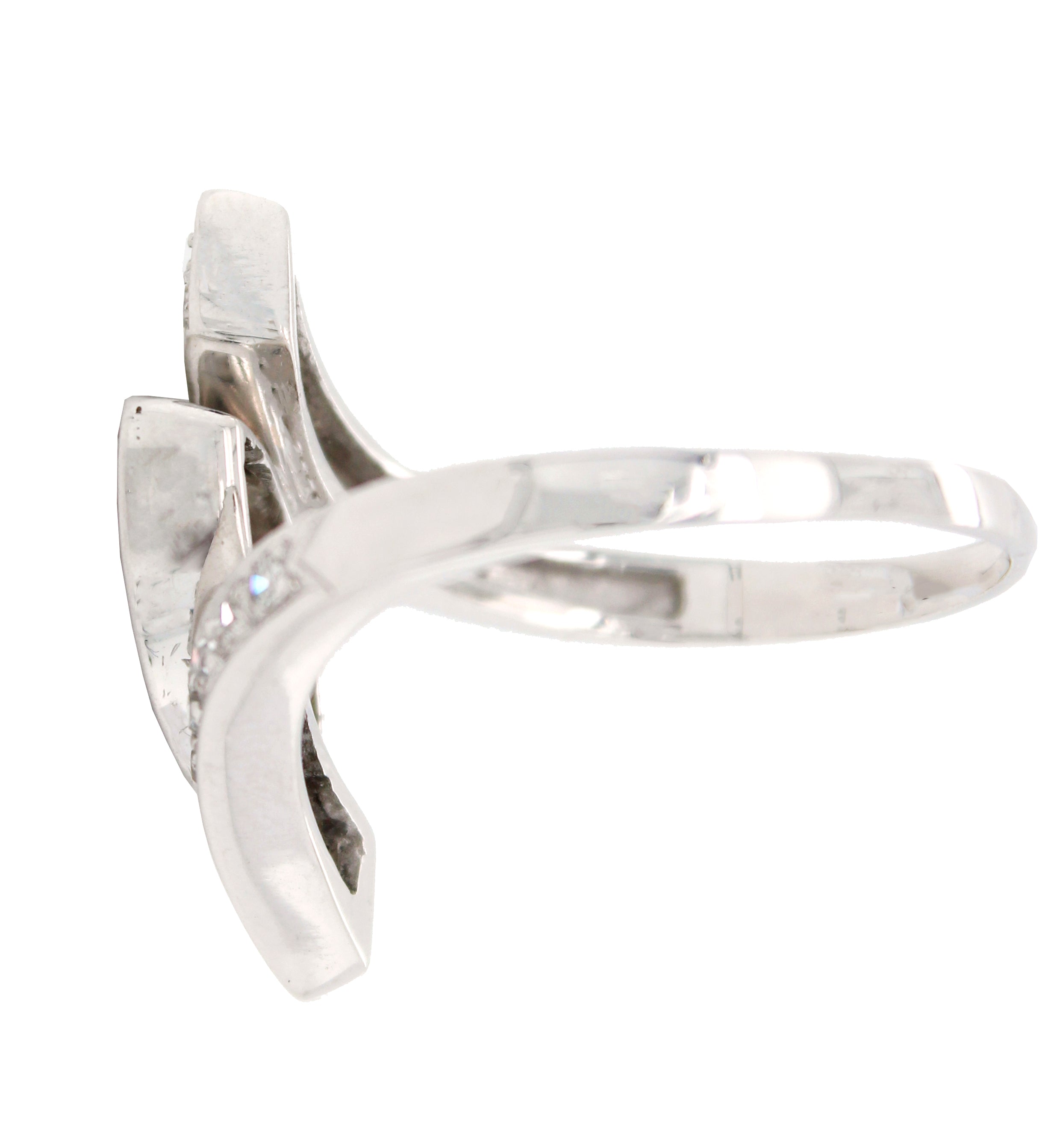 Vintage 1.25ctw Diamond Split Shank Band Ring in 14k White Gold | Size 9.25