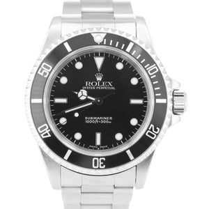 Men's Rolex Submariner No-Date Stainless Steel 40mm Black Oyster Watch 14060