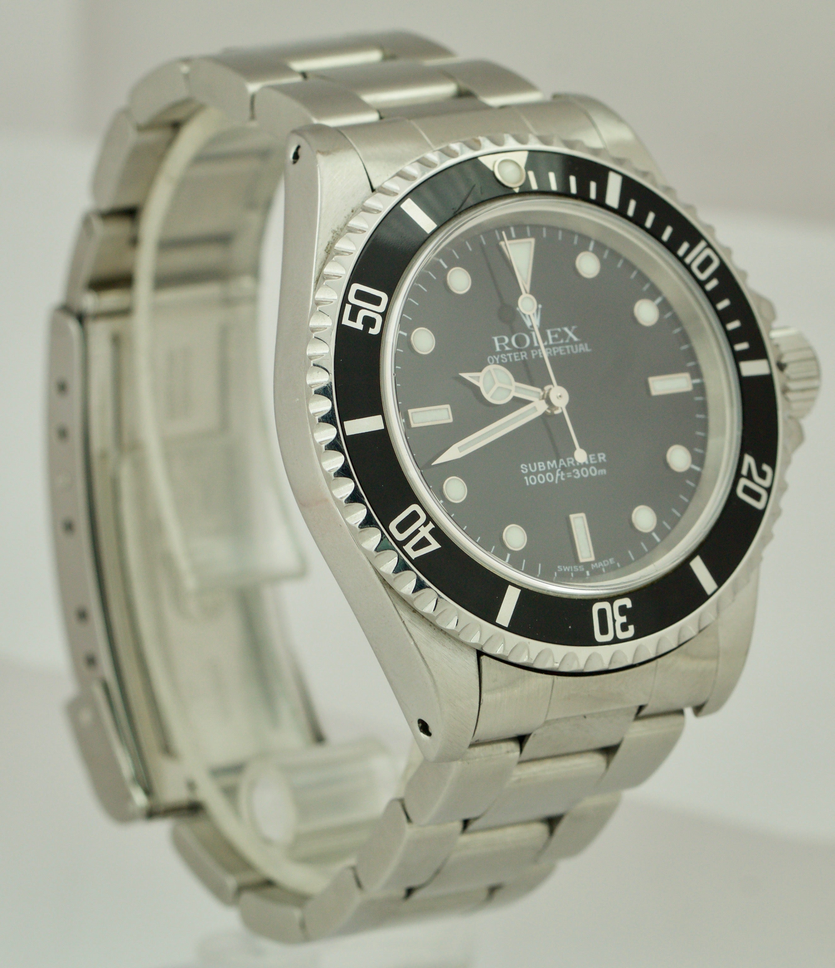 Men's Rolex Submariner No-Date Stainless Steel 40mm Black Oyster Watch 14060