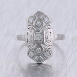 1930's Antique Art Deco 14k White Gold 0.37ctw Diamond Filigree Ring