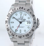 PAPERS UNPOLISHED 3186 WHITE Rolex Explorer II 16570 Stainless Steel 40mm Watch