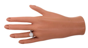 $5740 Modern Estate 14K White Gold Halo 1.50ctw Diamond Engagement Ring EGL USA