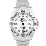 2018 Rolex Explorer II Polar White Orange Stainless 42mm GMT Date Watch 216570