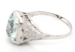 Vintage 1.15ct Emerald-Cut Aquamarine Ring in 14k White Gold | Size 5.25
