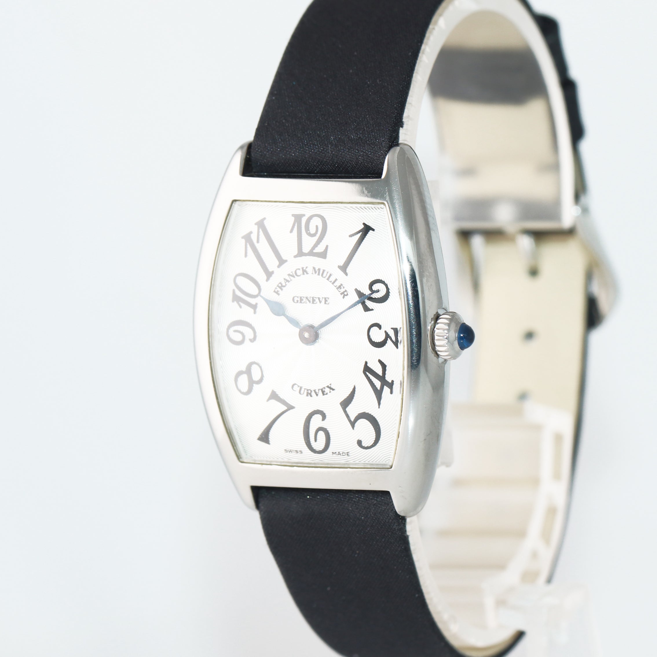 Ladies Franck Muller Curvex Steel 1752 QZ Silver Arabic Dial Quartz 25mm Watch