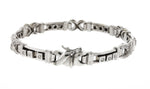 Lovely Ladies Estate 14K White Gold 0.90ctw Diamond Link Tennis Bracelet