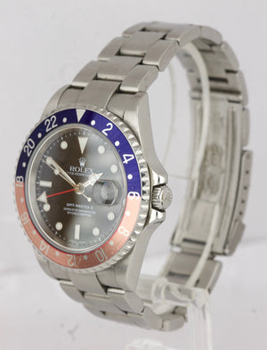 2010 BOX PAPERS Rolex GMT-Master II PEPSI Z SERIAL NO HOLES 16710 Steel Watch