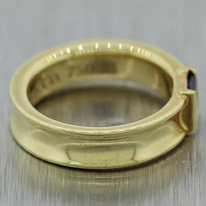1997 Tiffany & Co. 18k Yellow Gold 0.20ctw Baguette Cut Sapphire Band Ring