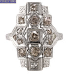 Ladies Antique Art Deco 14K White Gold 0.78ctw Diamond Filigree Cocktail Ring