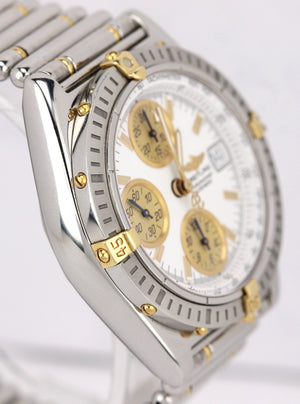 Breitling Chronomat 40mm Stainless Steel Gold White B13350 Chronograph Watch