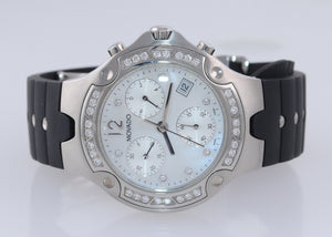 Movado SE 84 C5 1892 S MOP Diamond Steel Quartz Chronograph 39mm Date Watch