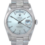 Rolex Day-Date President 18239 18K White Gold double quickset 36mm Silver Watch