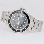 UNPOL. Rolex Submariner Date Stainless Steel 40mm Black Oyster Watch 16610 BOX