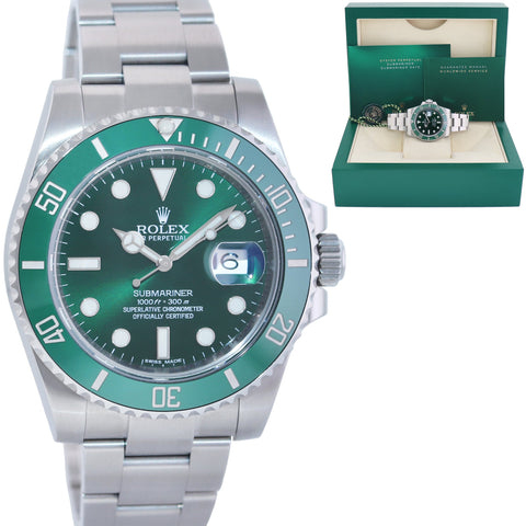 2020 MINT Rolex Submariner Hulk 116610LV Green 40mm Ceramic Watch Box