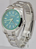 Rolex Milgauss Z-Blue Green 40mm 116400 GV 40mm Stainless Steel Watch B+P