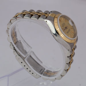 Ladies Rolex DateJust 26mm 18K Stainless Two Tone Champagne Jubilee Watch 69173