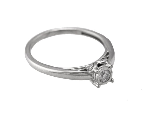 Lovely Ladies Modern 14K White Gold 0.27ctw Diamond Solitaire Engagement Ring