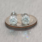 GIA 2.01ctw Round Brilliant L VS1-VS2 Diamond 14k White Gold Stud Earrings