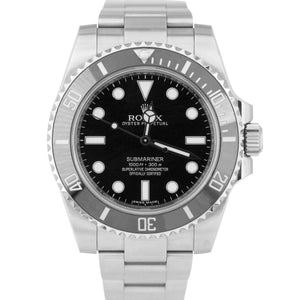 Men's Rolex Submariner No-Date Stainless Steel 40mm Black Oyster Watch 114060