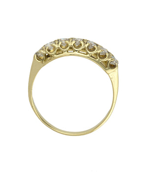 Women's Vintage Estate 14K Yellow Gold 0.45ctw Diamond 6mm Wedding Band Ring
