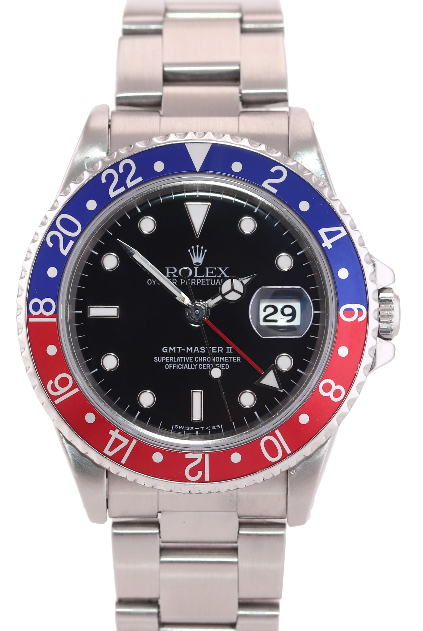 PAPERS Rolex GMT-Master TRITIUM Pepsi Blue Red Steel 40mm 16710 Watch Box