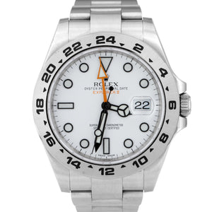 2020 Rolex Explorer II 42mm Polar White Orange Stainless Steel Watch 216570