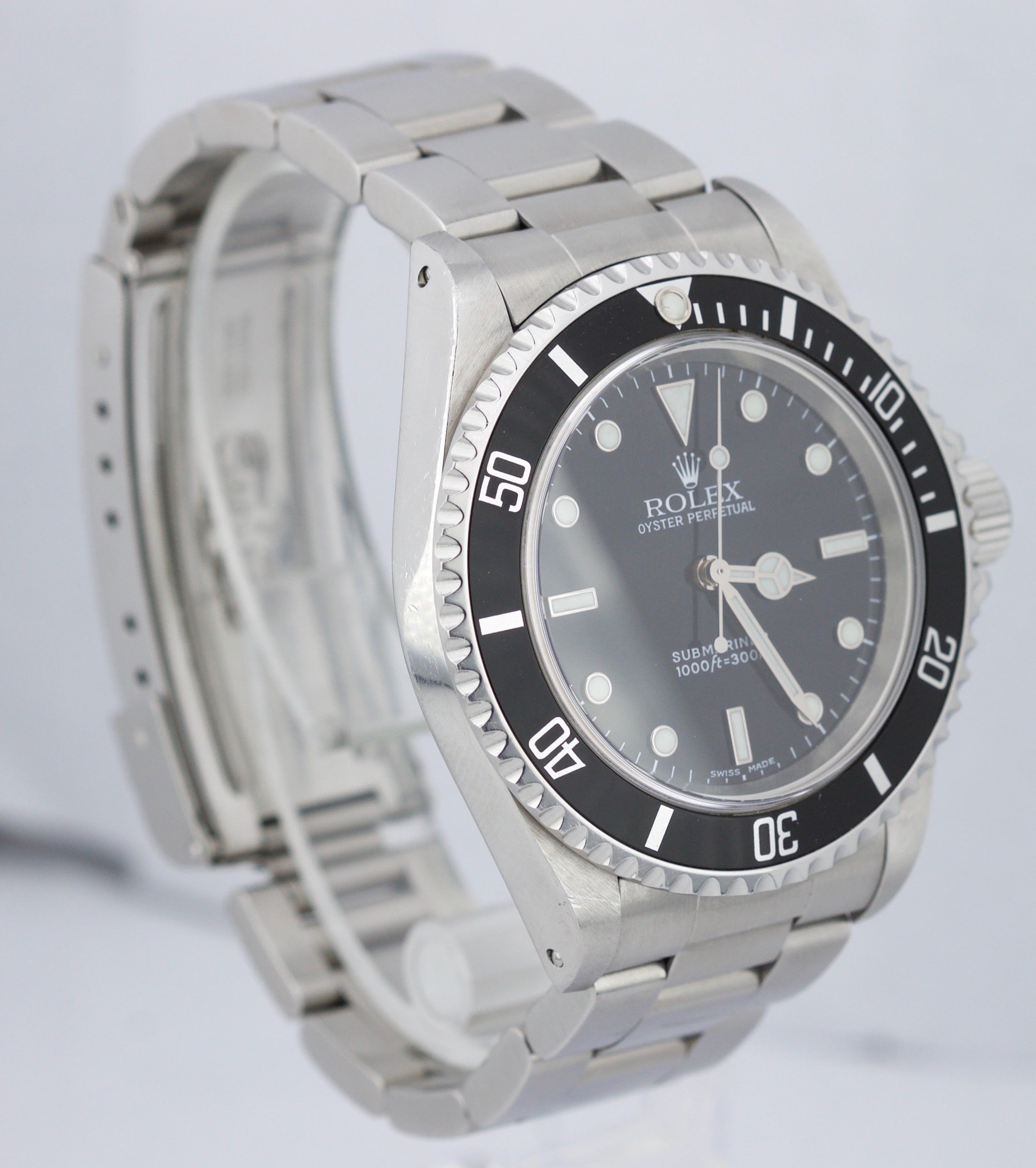 2000 UNPOLISHED Rolex Submariner No-Date 14060 M Stainless Black Dive 40mm Watch