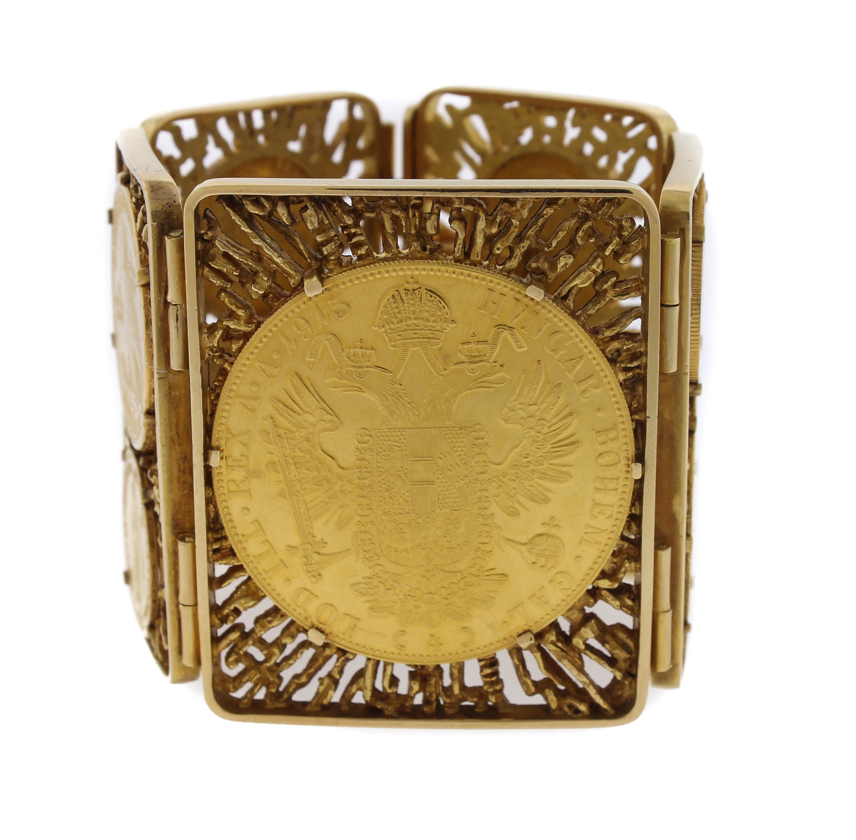 Ladies Vintage Estate American Foreign 22K 18K Yellow Gold Coin Bracelet 186.5gr