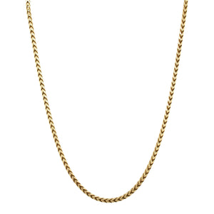 Men's Solid Sterling Silver Yellow Gold-Plated Franco Link Chain 24" Necklace
