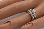 Lovely Ladies 14K White Gold 0.20ct Diamond Engagement Wedding Ring Band Set