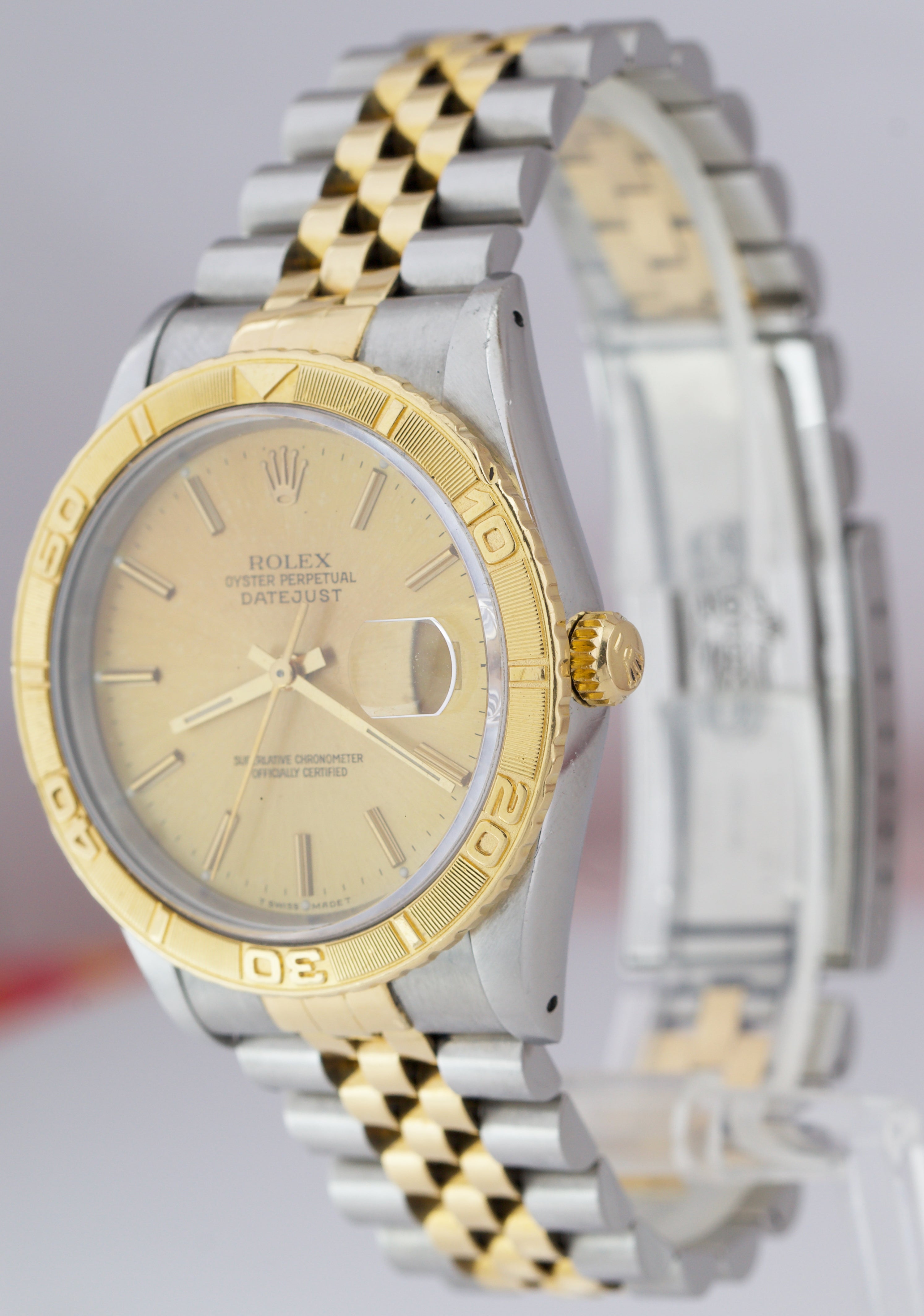 Rolex DateJust Turn-O-Graph Two-Tone Champagne Thunderbird Jubilee Watch 16263